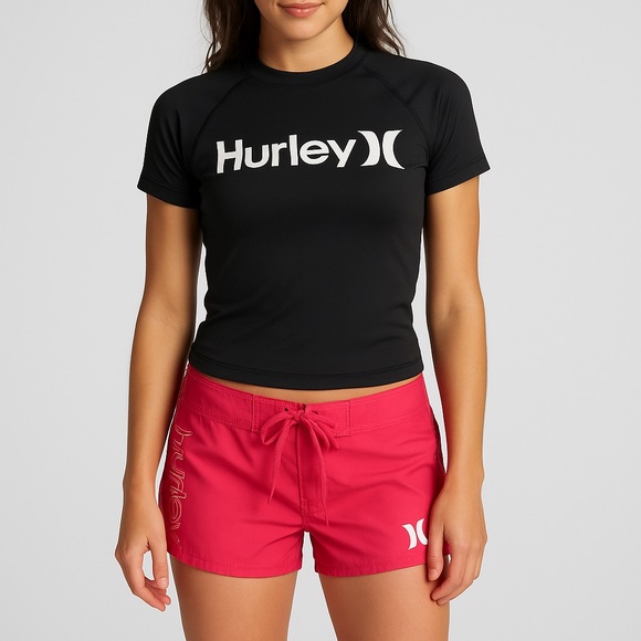 Pink Hurley Board Shorts Size 7 Swim Shorts Surf - Picture 1 of 6